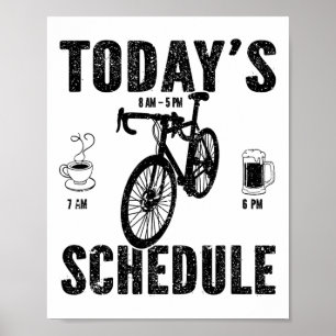 Today's Schedule Mountain Biking Cycling Vintage B Poster