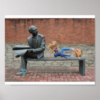 Today's visitors included some exercising dolls. poster