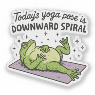 Today's yoga pose is downward spiral funny frog