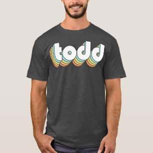 Todd Retro Rainbow Typography Faded Style T-Shirt