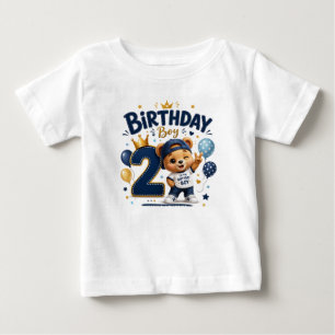 Toddler 2nd Birthday Boy Cute Bear Birthday tee