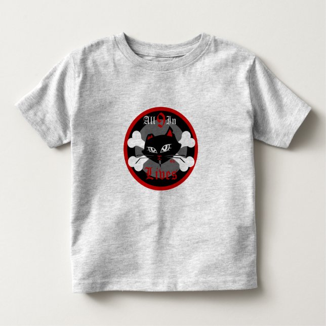Toddler Bad Kitty for Boys 9 Lives Tee (Front)