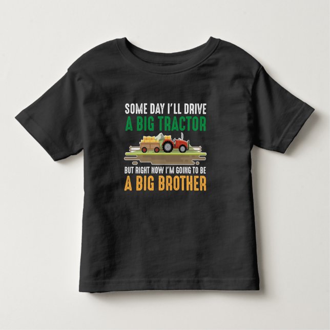 Toddler Big Brother Graphic Tractor Sibling Son Toddler T-Shirt (Front)