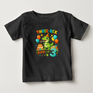 Toddler Birthday T-Shirt – Cute Three Rex Dinosaur