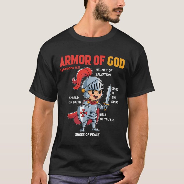 Toddler Boy Armour Of God Brother Son Men Kid Chri T-Shirt (Front)