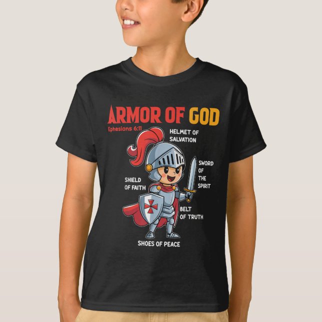 Toddler Boy Armour Of God Brother Son Men Kid Chri T-Shirt (Front)