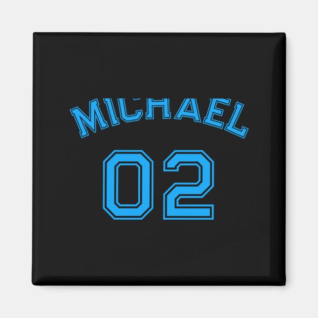 Toddler Boy Blue Name Jersey Number Srts Cotton To Magnet (Front)