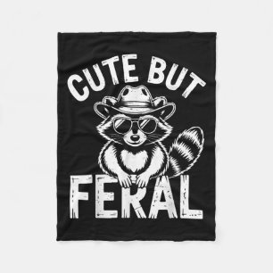 Toddler Boy Cute But Feral Racoon Cowboy Trash-pa Fleece Blanket