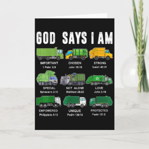 Toddler Boy God Says I Am Garbage Truck Jesus Brot Card