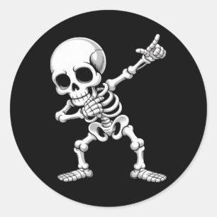 Toddler Boy Halloween Shirt Kids Dabbing Skeleton Classic Round Sticker