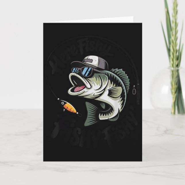 Toddler Boy Here-fishy Funny Fishing Buddy B Fishe Card (Front)