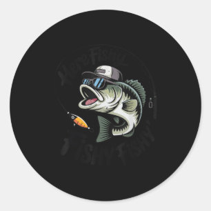 Toddler Boy Here-fishy Funny Fishing Buddy B Fishe Classic Round Sticker