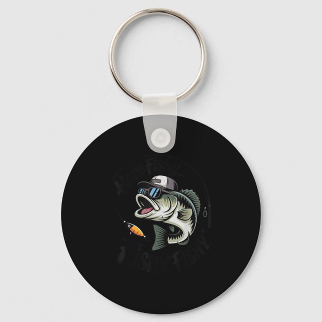 Toddler Boy Here-fishy Funny Fishing Buddy B Fishe Key Ring (Front)