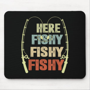 Toddler Boy Here-fishy Funny Fishing Buddy B Fishe Mouse Pad