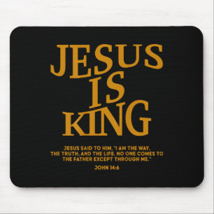 Toddler Boy Jesus Is King White Christian God Son Mouse Pad