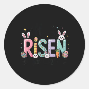 Toddler Boy Risen Easter Christian Women Girl Classic Round Sticker