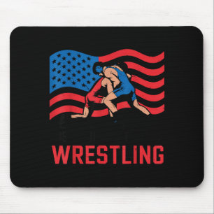 Toddler Boy Who Loves Wrestling American Flag Us W Mouse Pad