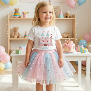 Toddler Castle Custom Name Age T-Shirt
