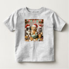Toddler Christmas T-shirt with dog, cat, bunny
