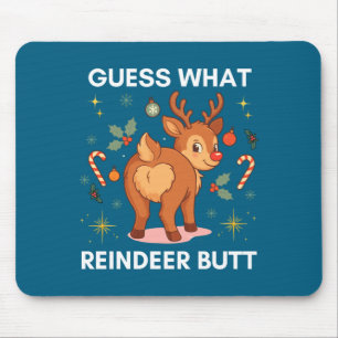 Toddler Christmas Ugly Sweater Guess What Reindeer Mouse Pad