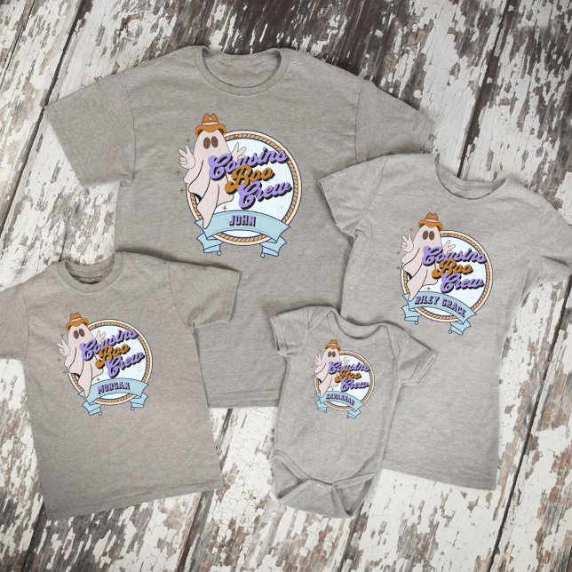 Toddler Cousin Crew Retro Ghost Halloween Matching T-Shirt (Creator Uploaded)