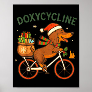 Toddler Doxycycline Long Hair Dachshund Christmas Poster