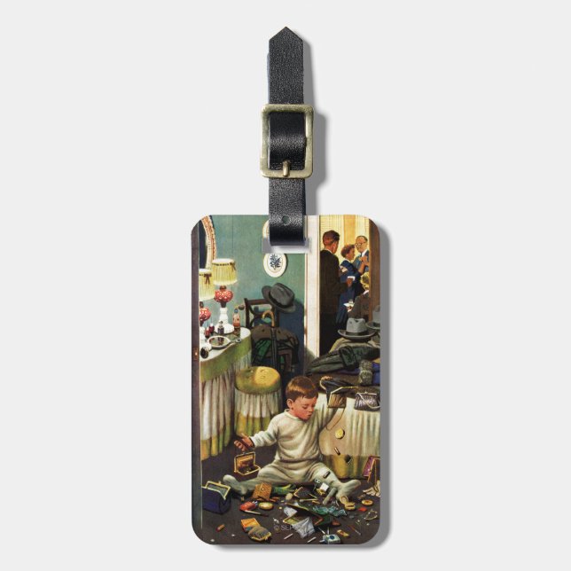 Toddler Empties Purses Luggage Tag (Front Vertical)