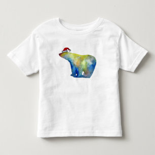 Toddler Fine Jersey T-Shirt, White Santa Bear T-Shirt