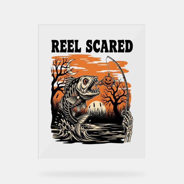 Toddler Fishing Halloween Acrylic Sign (Front)