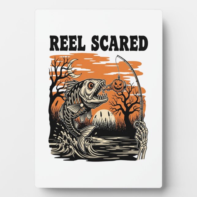 Toddler Fishing Halloween Plaque (Front)