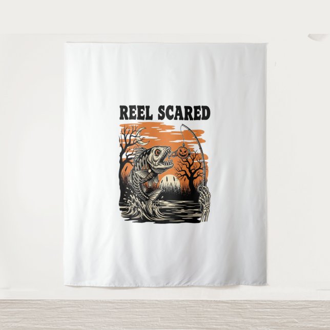 Toddler Fishing Halloween Tapestry (Front)