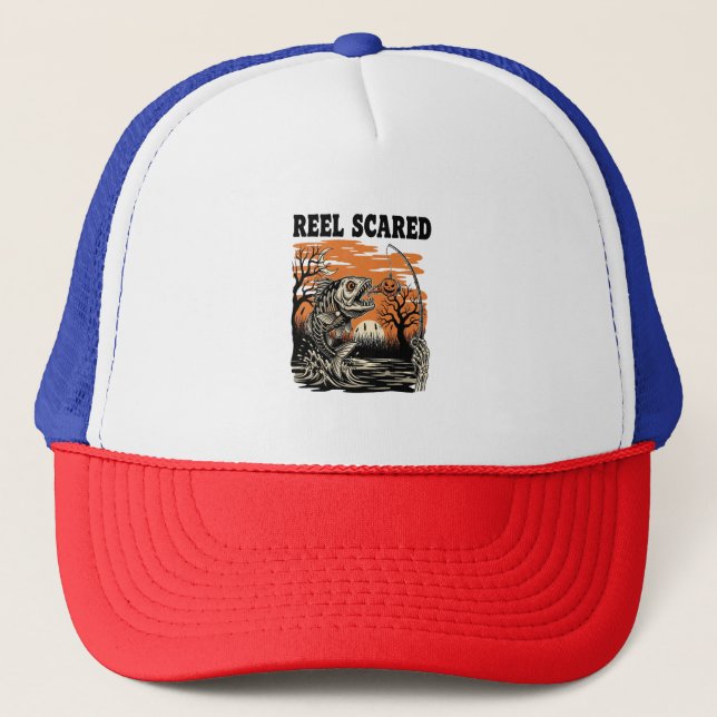 Toddler Fishing Halloween Trucker Hat (Front)