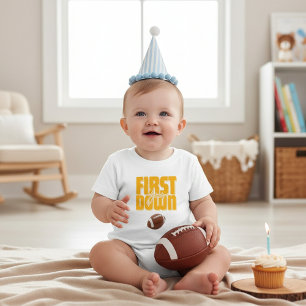 Toddler Football First Birthday 'First Down' Tee