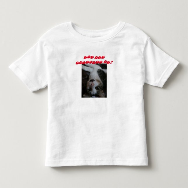 Toddler funny cat shirt (red text) (Front)