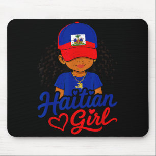 Toddler Girl Haitian Princess Flag Haiti Cute Mouse Pad