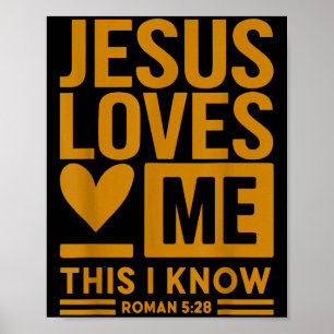 Toddler Girl Jesus Loves Me This I Know Christian Poster