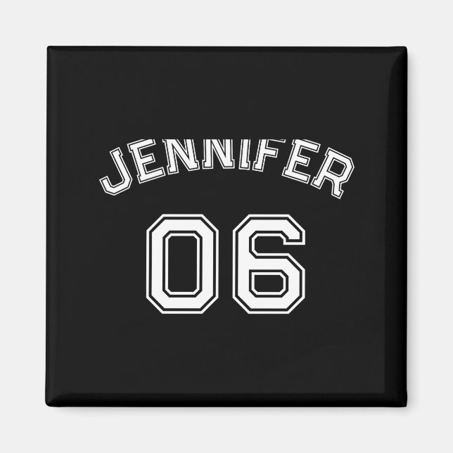 Toddler Girl Name Jersey Number Srts Nk Cotton Tod Magnet (Front)