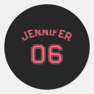 Toddler Girl Nk Name Jersey Number Srts Cotton Tod Classic Round Sticker