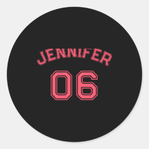 Toddler Girl Nk Name Jersey Number Srts Cotton Tod Classic Round Sticker