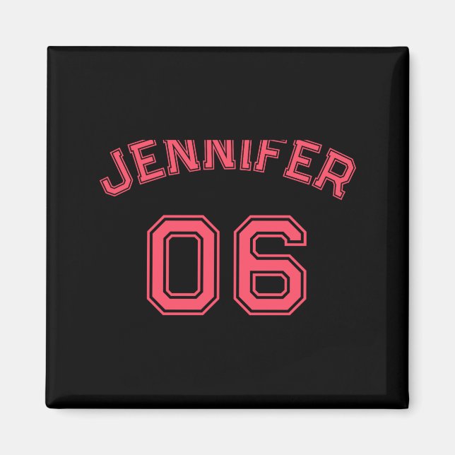 Toddler Girl Nk Name Jersey Number Srts Cotton Tod Magnet (Front)