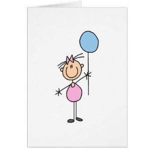 Toddler Girl Stick Figure Card
