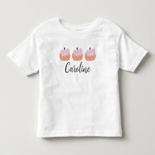 Toddler Girls Orange Gingham Pumpkin Coquette T-Shirt