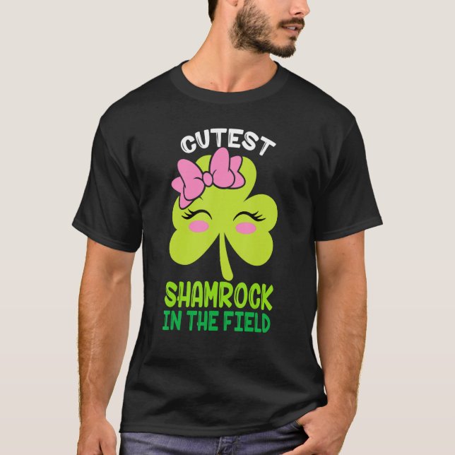 Toddler Girls St Patricks Day Cutest Shamrock In T T-Shirt (Front)