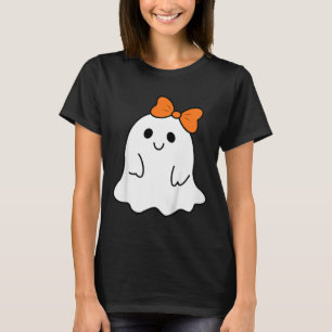 Toddler Halloween Ghost With A Bow Girls Halloween T-Shirt