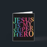 Toddler Jesus Is My Superhero Christian God Son Br Card<br><div class="desc">Toddler Jesus Is My Superhero Christian God Son Brother Kids _4</div>