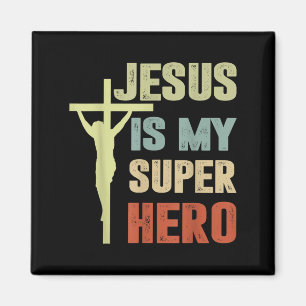Toddler Jesus Is My Superhero Christian God Son Br Magnet