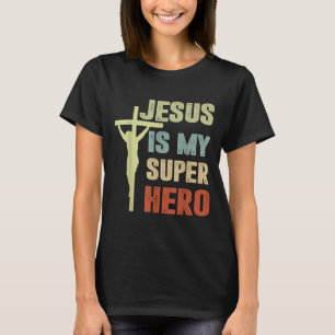 Toddler Jesus Is My Superhero Christian God Son Br T-Shirt
