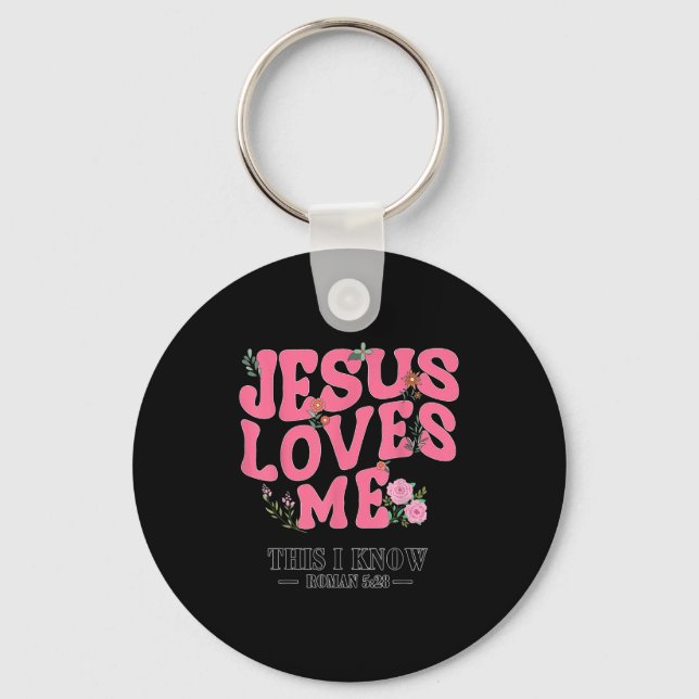 Toddler Jesus Loves You I Nk Christian God Sister  Key Ring (Front)