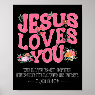 Toddler Jesus Loves You I Nk Christian God Sister  Poster