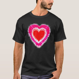 Toddler Kids Adults Red & Pink Heart Tie Dye Valen T-Shirt